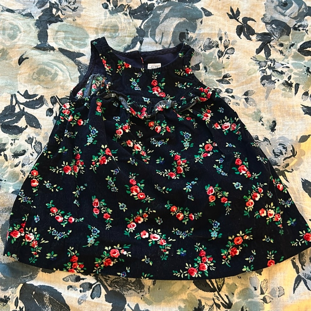 Baby GAP Floral Corduroy Sleeveless Dress - Sz 6-12M